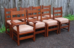 Original Vintage L & J G Stickley Set of Eight Dining Chairs